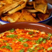 GARLIC BREAD CHIPS WITH BACON CHEESE DIP
