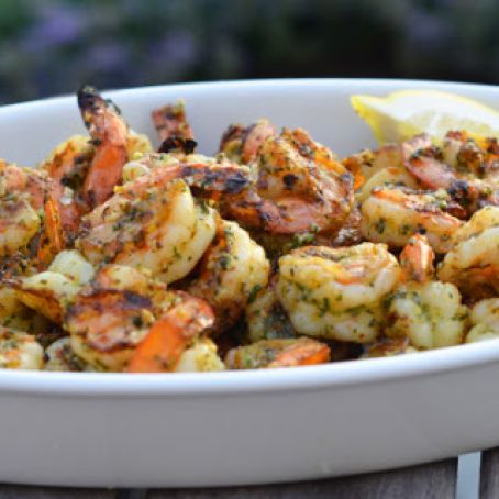 Grilled Pesto Shrimp