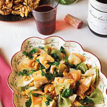 Bow Ties with Chicken, Watercress, and Walnuts