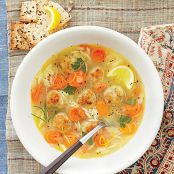 Lemon, Orzo, and Meatball Soup