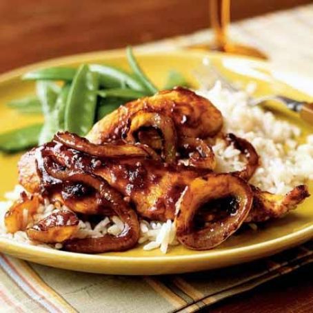 Sriracha-Glazed Chicken and Onions