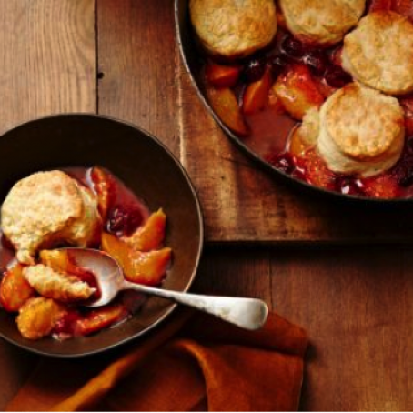Peach and Raspberry Cobbler