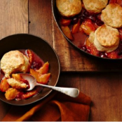 Peach and Raspberry Cobbler