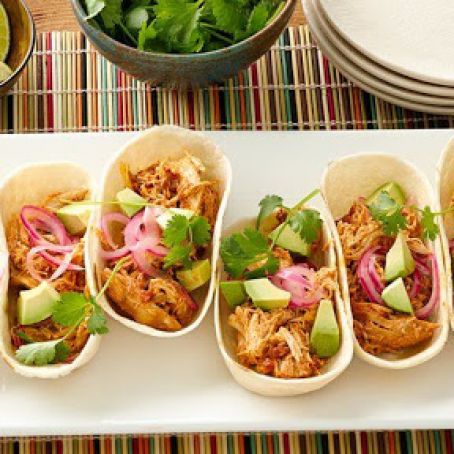 Slow-Cooker Creamy Chicken and Green Chile Tacos