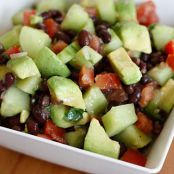 Black Bean, Avocado, Cucumber and Tomato Salad