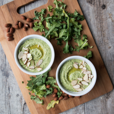 Almond Arugula White Bean Hummus