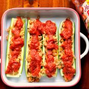 CHICKEN PARMESAN ZUCCHINI BOATS