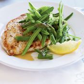Chicken Scaloppine with Sugar Snap Pea, Asparagus, and Lemon Salad