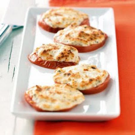 Tomato Slices: Four-Cheese, Broiled
