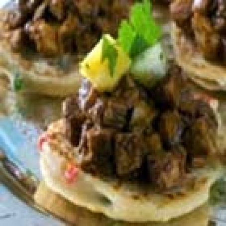 Chicken Mole with Polenta Griddlecakes with Salsa Verde