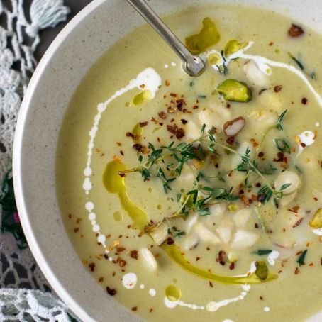 VEGAN ASPARAGUS BROCCOLI SOUP - RACHELLE'S