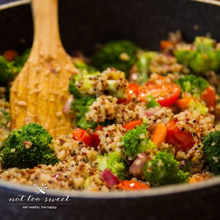 Broccoli, Asparagus and Quinoa Stir Fry