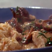 Ricotta, Spinach, and Ham Stuffed Chicken Breast Marsala with Pine Nut Pilaf