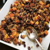 Butternut Squash, Apple, and Cranberry Gratin