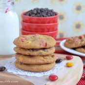M&M Pumpkin Pudding Cookies