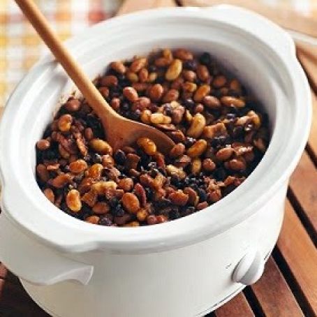 Slow Cooker Three-Bean Beer Pot