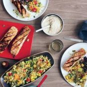 Grilled Salmon with Black Beans and Piment D'Espelette Mayonnaise