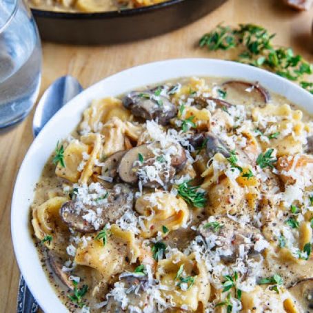 Creamy Asiago Chicken and Mushroom Tortellini Soup on Closet Cooking