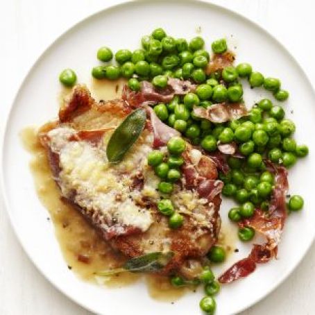 Pork Saltimbocca with Peas