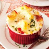 Individual Roasted Pepper & Ham Stratas