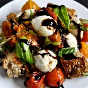 Roasted Tomato Caprese Panzanella
