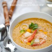 Mango Gazpacho with Pickled Shrimp