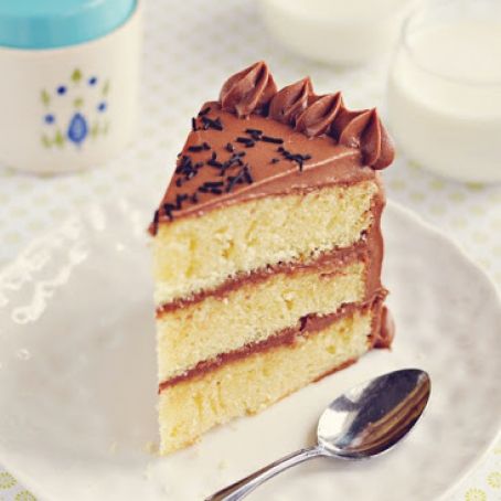 Vanilla Buttermilk Cake with Instant Fudge Frosting