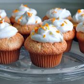 Orange Angel Food Cupcakes with Whipped Cream Frosting