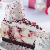White Chocolate Peppermint Bark Cheesecake