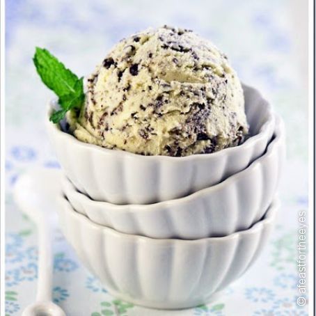 Mint Chocolate Chip Ice Cream adapted from The Perfect Scoop by David Lebovitz