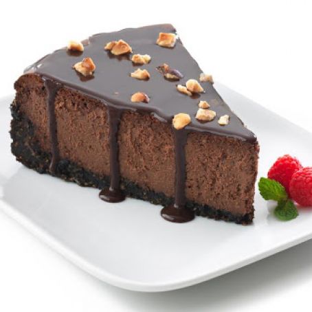 Dark Chocolate Cheesecake with Chocolate Hazelnut Ganache