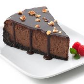 Dark Chocolate Cheesecake with Chocolate Hazelnut Ganache