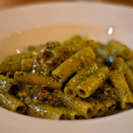 Rigatoni & Green Olive-Almond Pesto