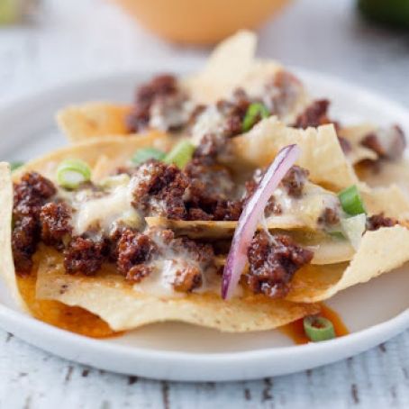 Chorizo Nachos with White Queso