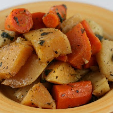 CrockPot Roasted Winter Root Vegetables