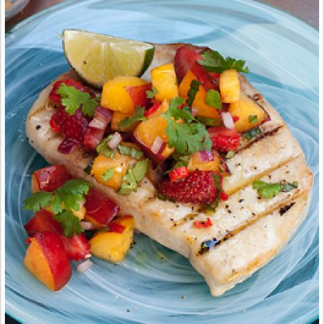 BLUE MARLIN****Grilled Blue Marlin (Swordfish Or Tuna) With Strawberry Nectarine Salsa