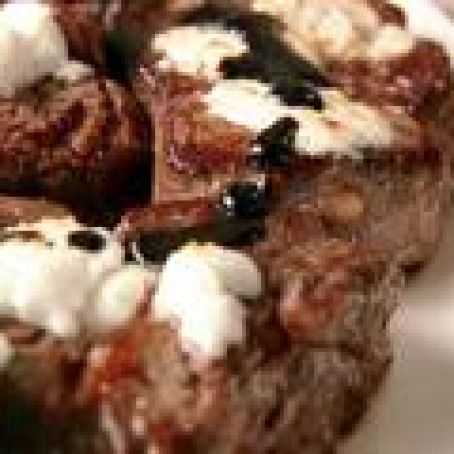 Filet Mignon with Balsamic Syrup and Goat Cheese