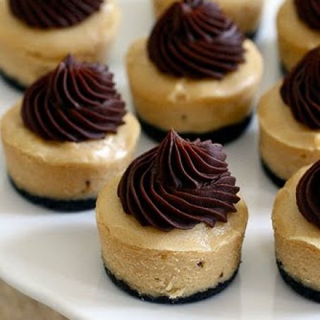 Mini Peanut Butter Chocolate Cheesecakes