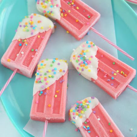 Strawberry Milk Ice Pops