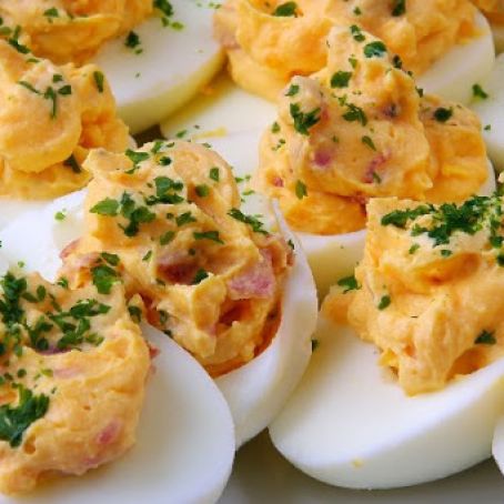Bacon Cheddar Deviled Eggs