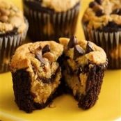 Chocolate-Peanut Butter Layered Cupcakes****