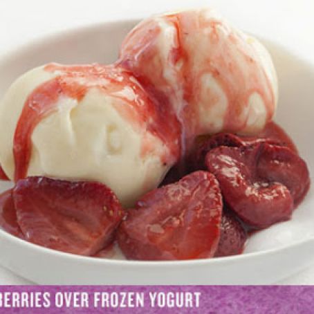 Strawberries: Roasted Strawberries Over Frozen Yogurt