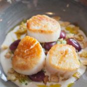 Scallops with Ajo Blanco and Pickled Grapes