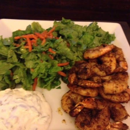 Shrimp; Curry-rubbed Grilled Shrimp with Minted Yogurt