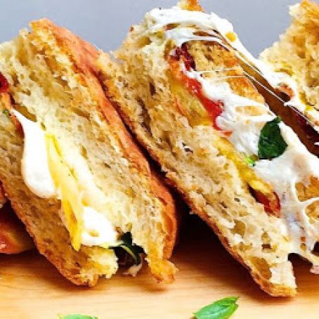 BZT Panini with Mozzarella, Bacon, Grilled Zucchini, and Tomato