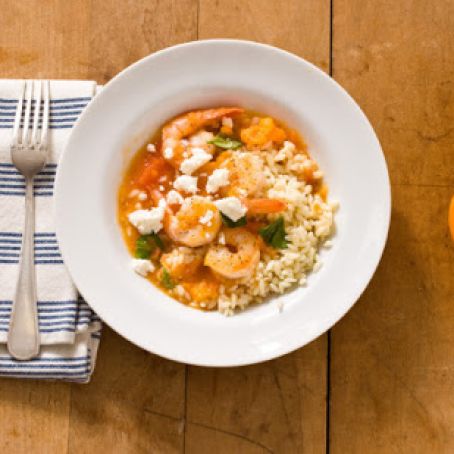 Shrimp with Fresh Tomatoes, Basil and Feta