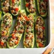 Zucchini Stuffed with Italian Sausage