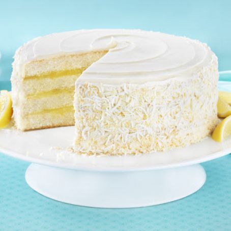 MILE HIGH LEMON COCONUT CAKE
