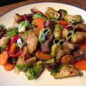 Brussels Sprouts & Steak Stir Fry