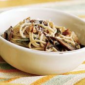 Spaghetti with Portabellas, Sage & Walnuts